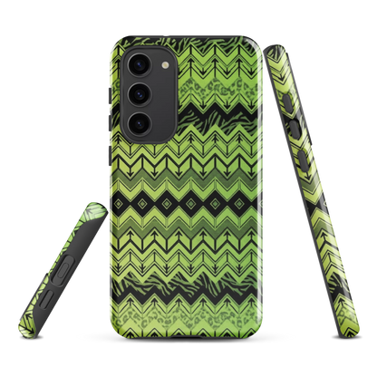 Lime Green Zebra & Leopard Print Chevron Tough Case for Samsung