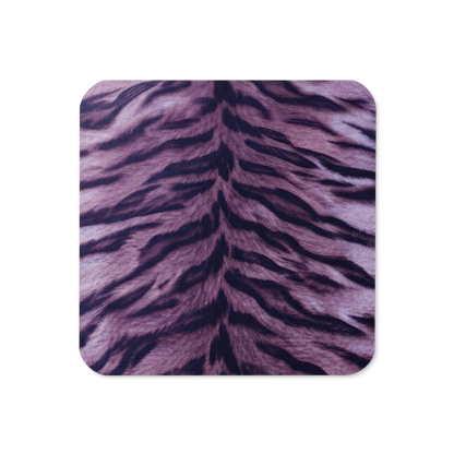 Purple Tiger Print Cork-Back Coaster