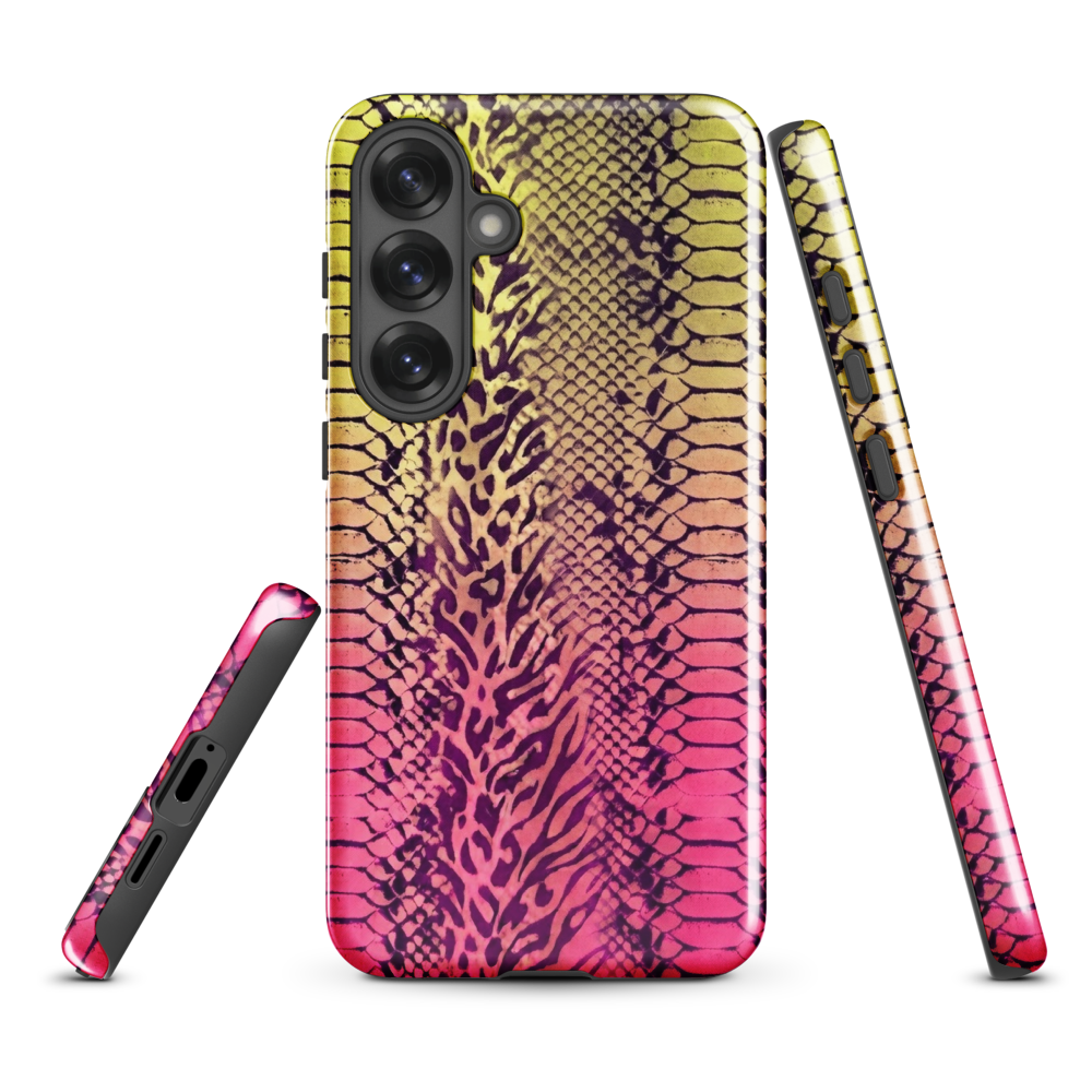 Yellow & Pink Snake Skin & Leopard Print Tough Case for Samsung