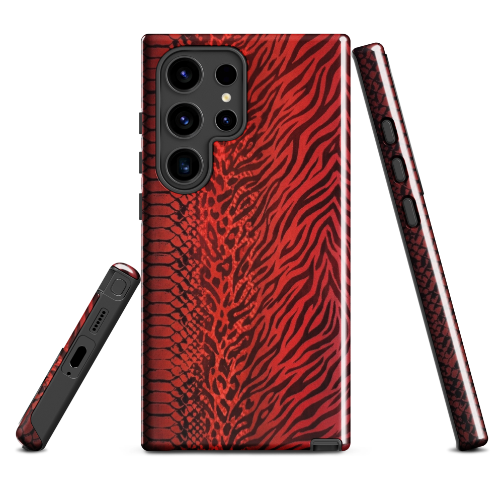 Red Zebra Snake & Leopard Print Tough Case for Samsung