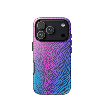 Pink & Blue Snake Skin Leopard & Zebra Print Tough Case for iPhone®