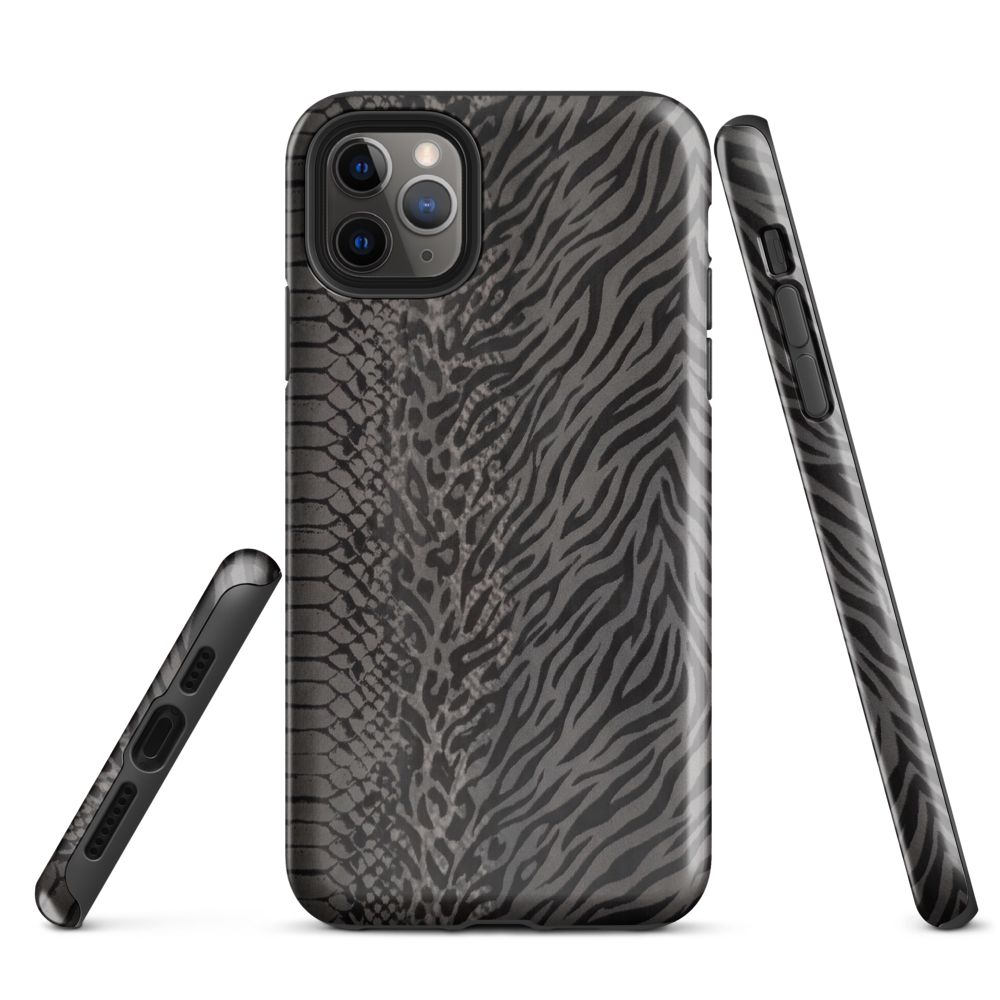 Dark Gray Zebra Print y2k inspired Tough Case for iPhone®