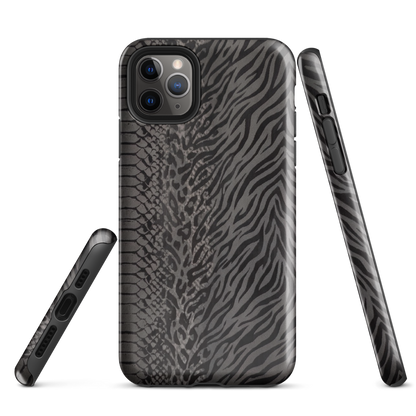 Dark Gray Zebra Print y2k inspired Tough Case for iPhone®