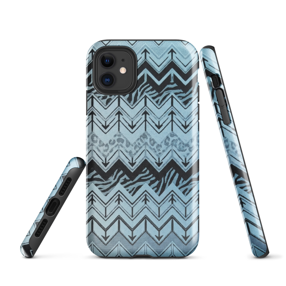 Blue Chevron Zebra & Leopard Print Tough Case for iPhone®
