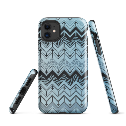 Blue Chevron Zebra & Leopard Print Tough Case for iPhone®