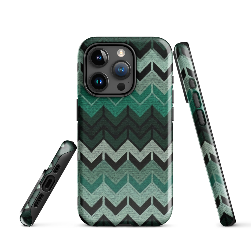 Green Chevron Tough Case for iPhone®