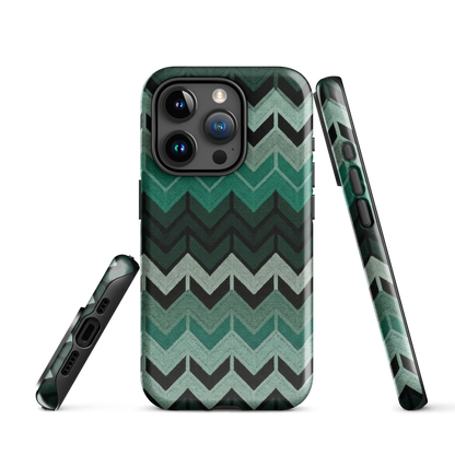 Green Chevron Tough Case for iPhone®