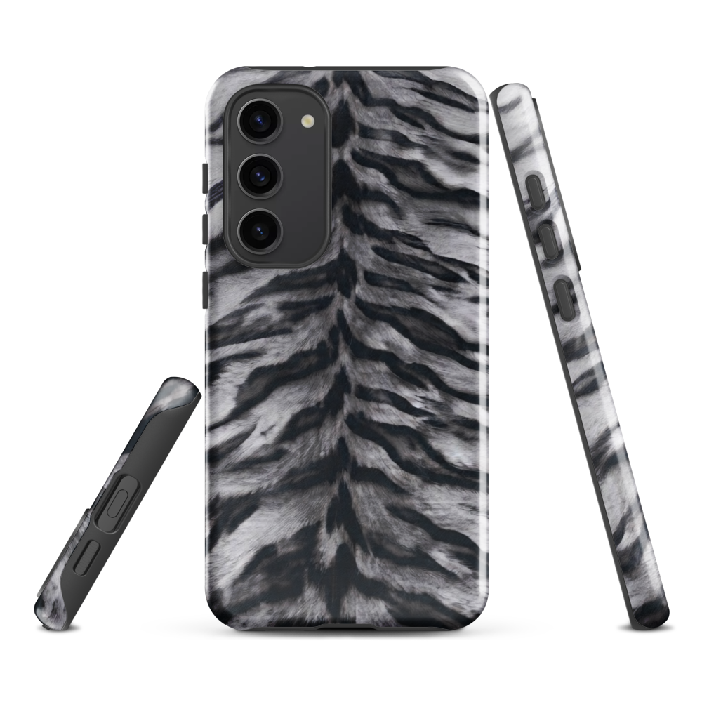 Gray Tiger Print Tough Case for Samsung