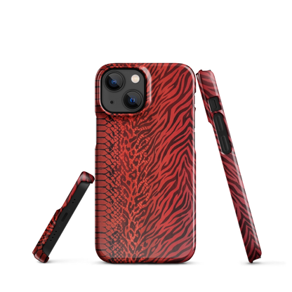 Red Zebra Snake & Leopard Print Snap Case for iPhone