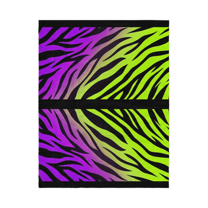Zebra Print Neon Green and Purple Y2k inspired Comforter