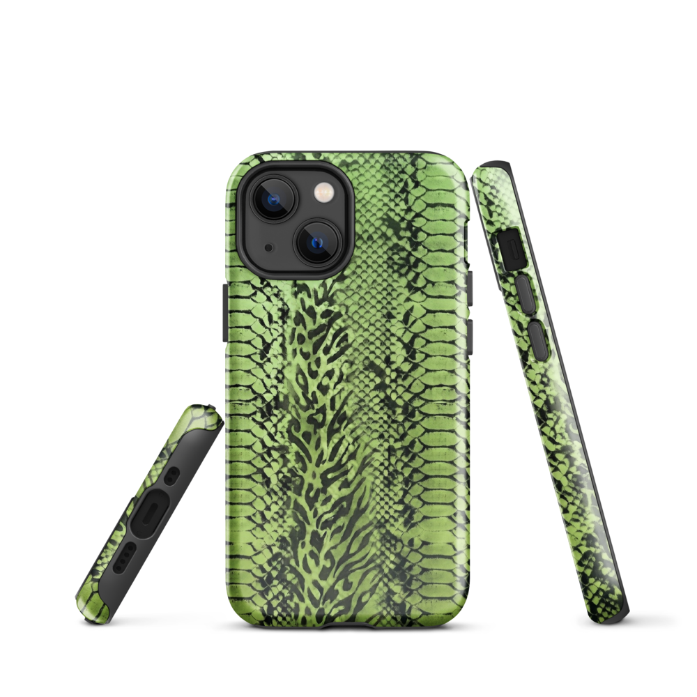 Green Snake Skin & Leopard Print Tough Case for iPhone®