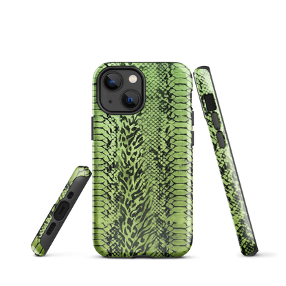 Green Snake Skin & Leopard Print Tough Case for iPhone®