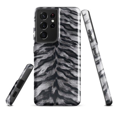 Gray Tiger Print Tough Case for Samsung