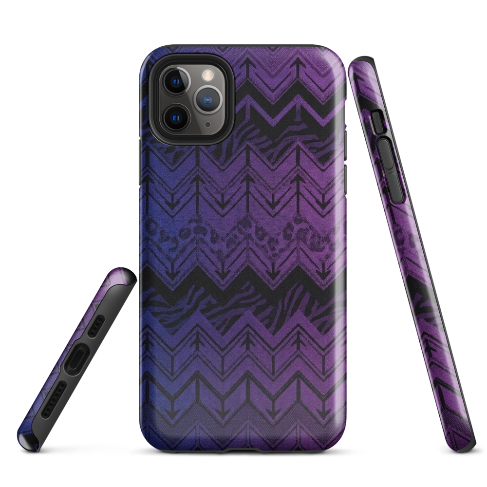 Purple to Blue Chevron Zebra & Leopard Print Tough Case for iPhone®