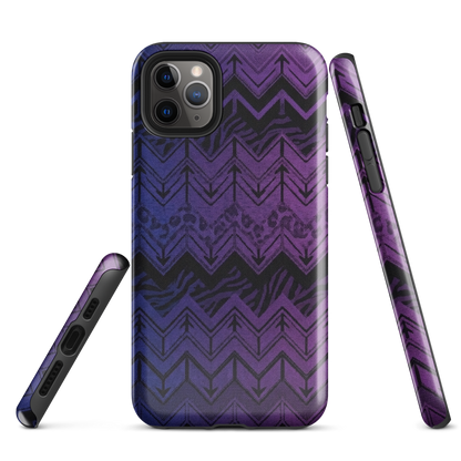 Purple to Blue Chevron Zebra & Leopard Print Tough Case for iPhone®