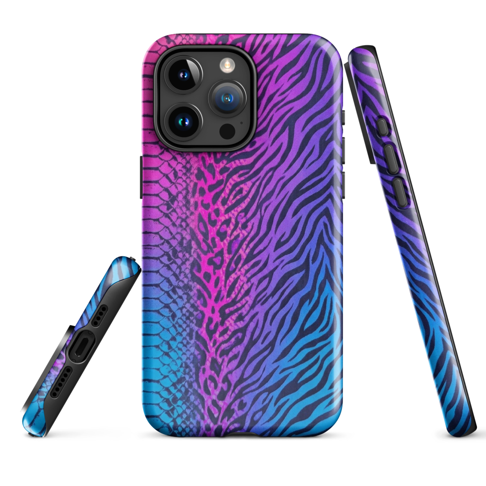 Pink & Blue Snake Skin Leopard & Zebra Print Tough Case for iPhone®