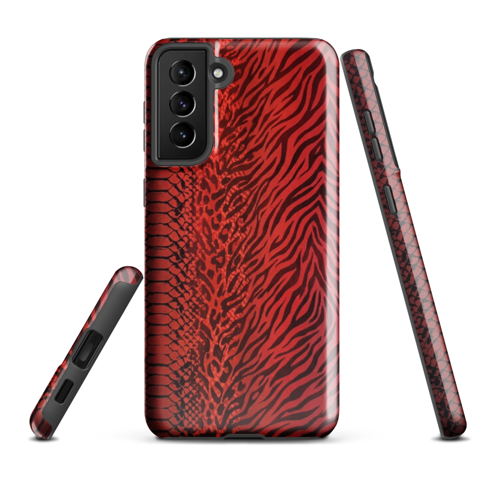 Red Zebra Snake & Leopard Print Tough Case for Samsung