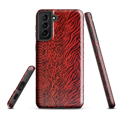 Red Zebra Snake & Leopard Print Tough Case for Samsung