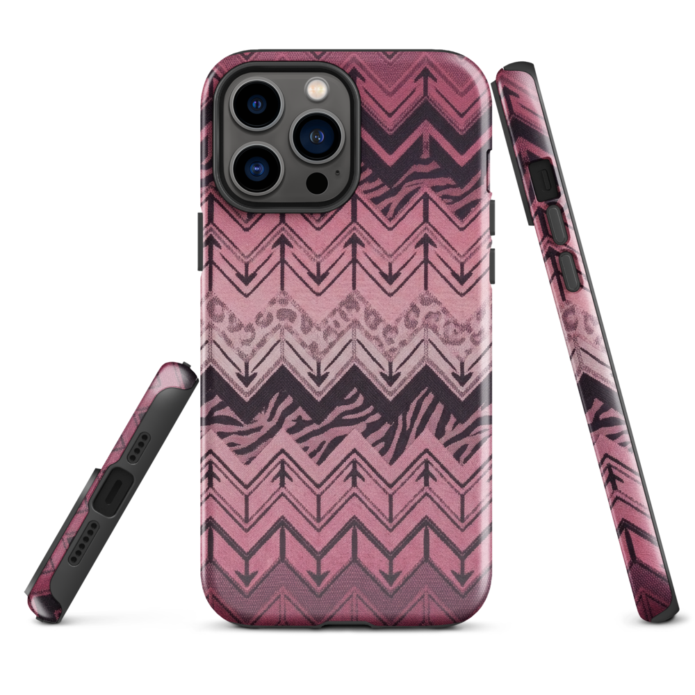 Pink Chevron Zebra & Leopard Print Tough Case for iPhone®