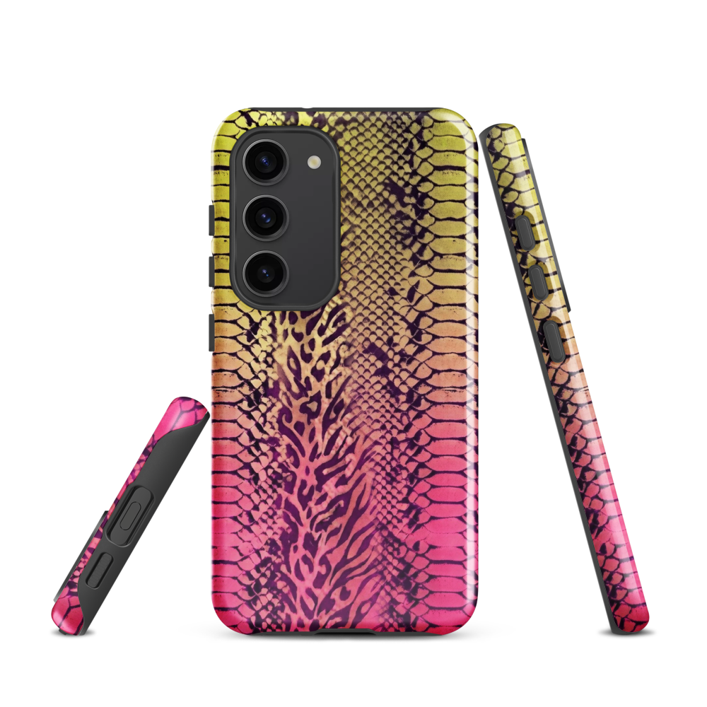 Yellow & Pink Snake Skin & Leopard Print Tough Case for Samsung