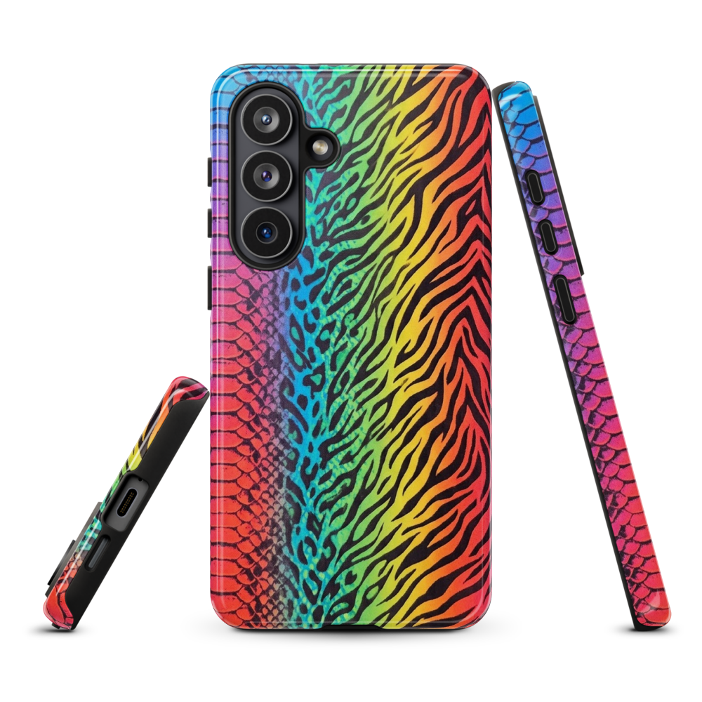 Vibrant Rainbow Snake Skin Zebra & Leopard Print Tough Case for Samsung