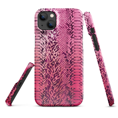 Hot Pink to Light Pink Zebra Print Snap Case for iPhone