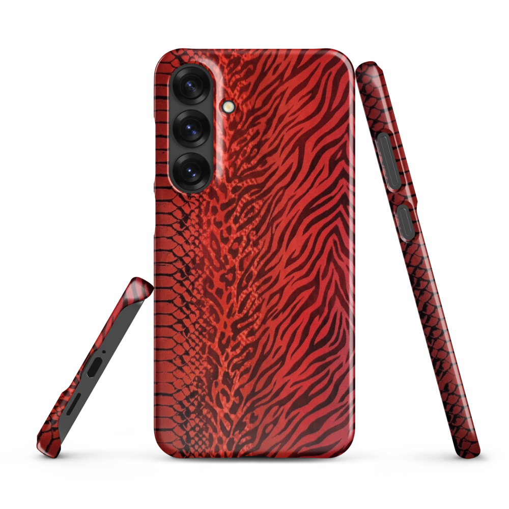 Red Zebra Snake & Leopard Print Snap Case for Samsung