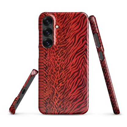 Red Zebra Snake & Leopard Print Snap Case for Samsung