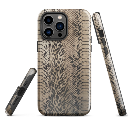 Neutral Snake Skin Tough Case for iPhone®