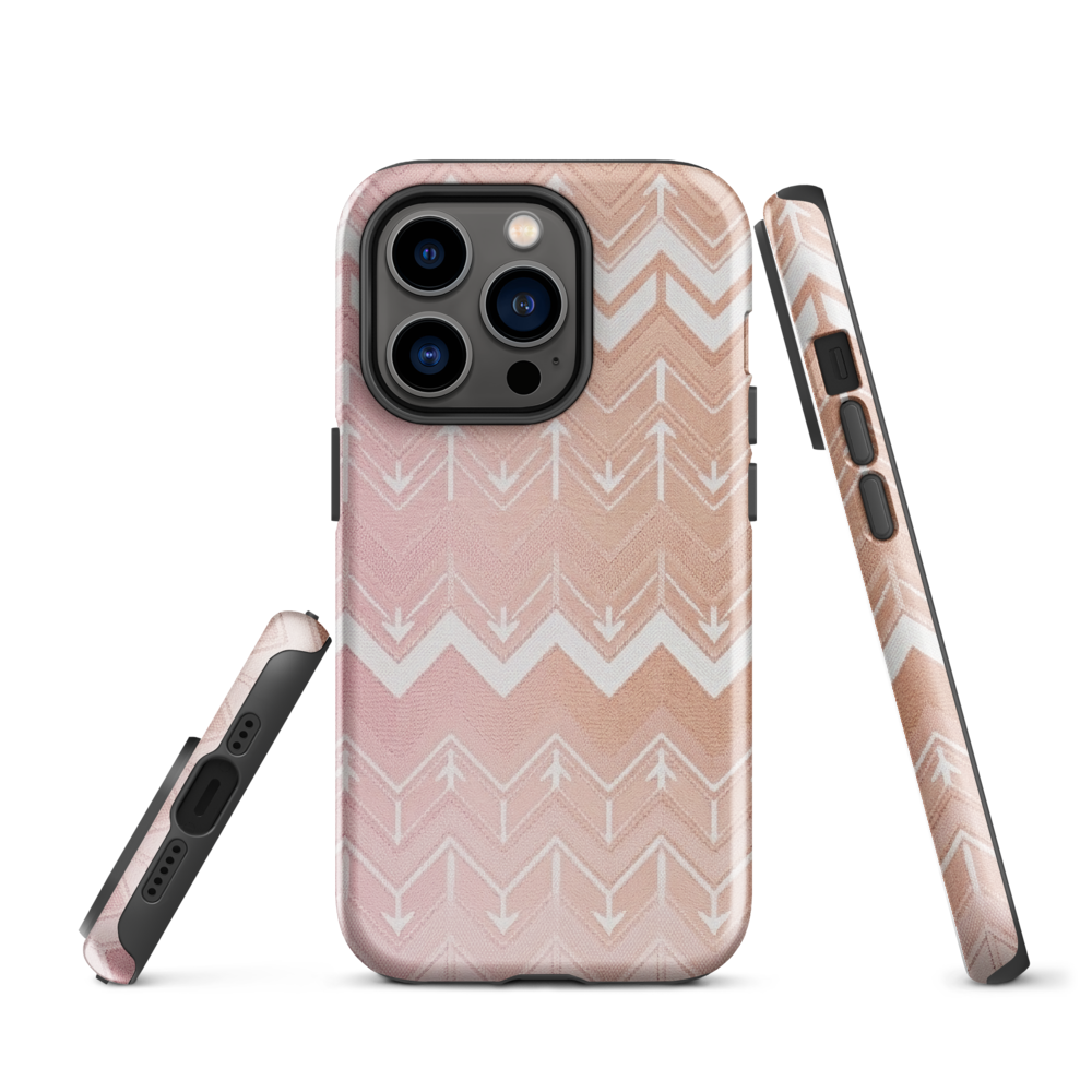 Rose & Brown Chevron Pattern Tough Case for iPhone®