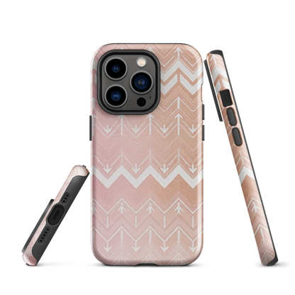 Rose & Brown Chevron Pattern Tough Case for iPhone®