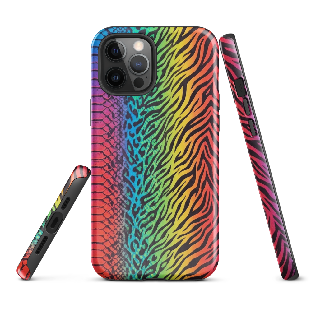 Vibrant Rainbow Snake Skin Leopard & Zebra Print Case for iPhone®