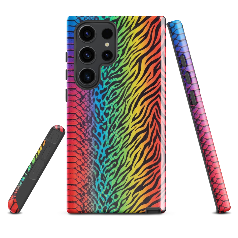 Vibrant Rainbow Snake Skin Zebra & Leopard Print Tough Case for Samsung