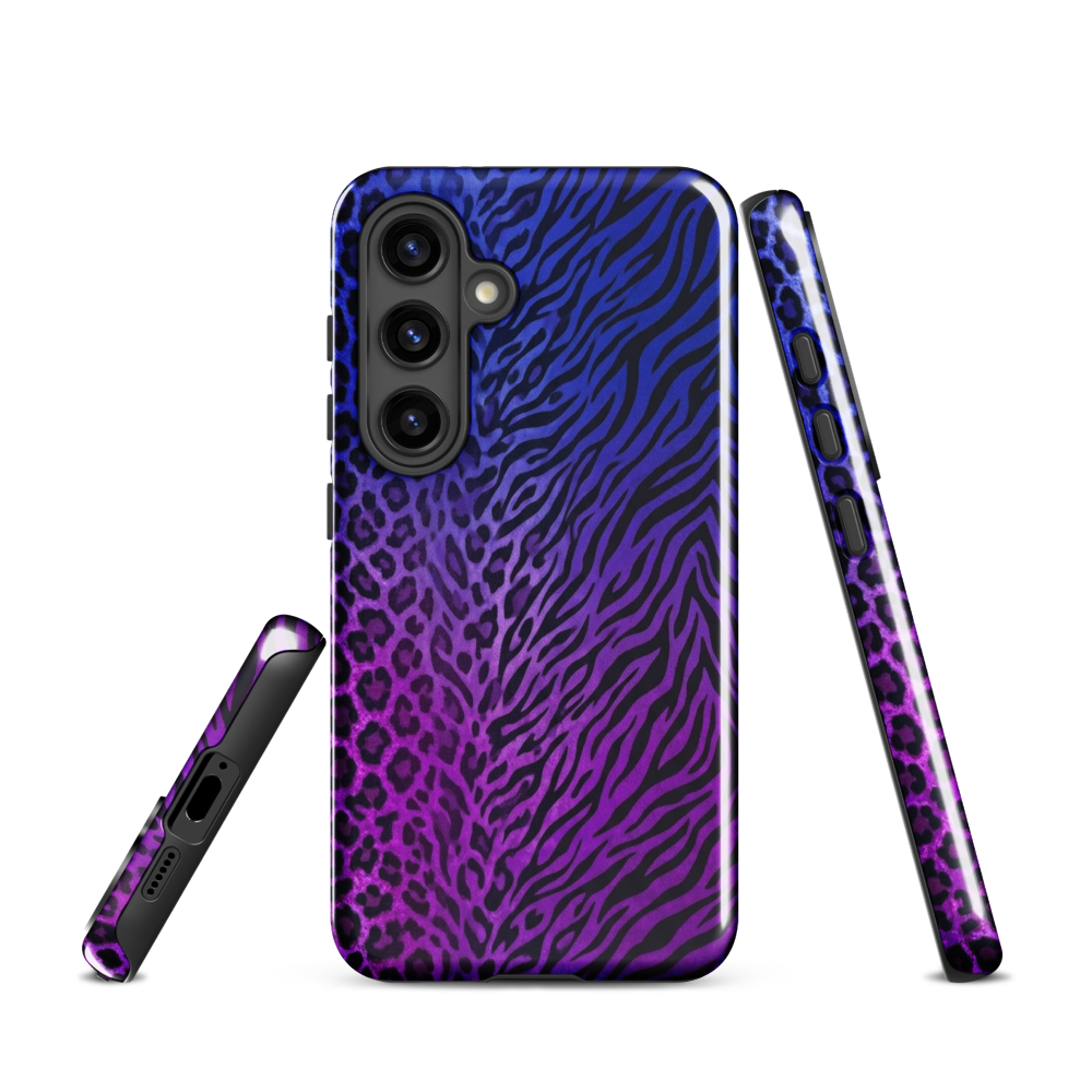 Blue to Purple Zebra & Leopard Print Tough Case for Samsung