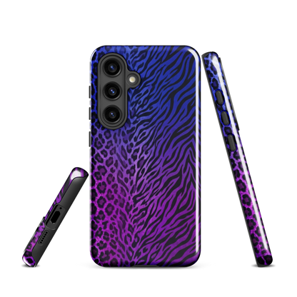 Blue to Purple Zebra & Leopard Print Tough Case for Samsung