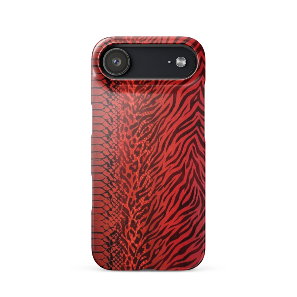 Red Zebra Snake & Leopard Print Snap Case for iPhone