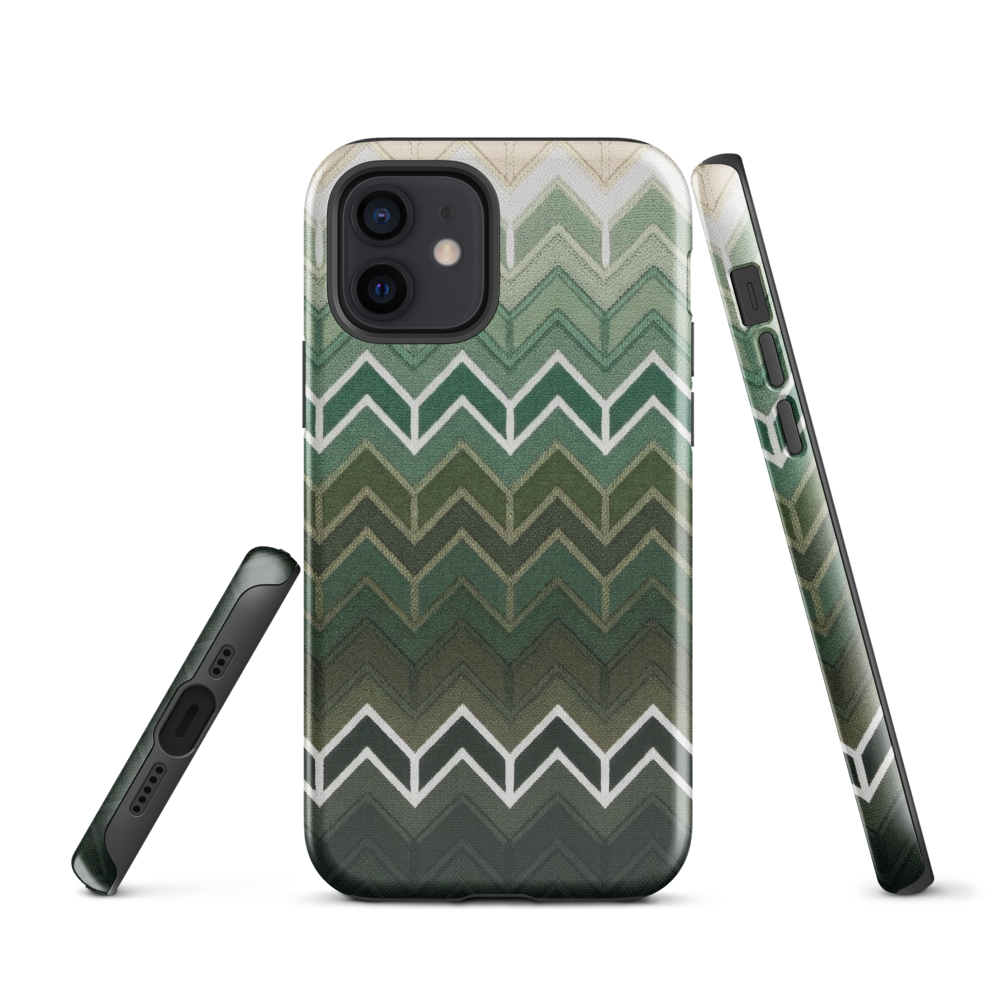 Green Chevron Tough Case for iPhone®