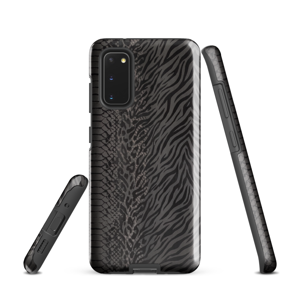 Black and Gray Zebra and Leopard print Tough Case for Samsung