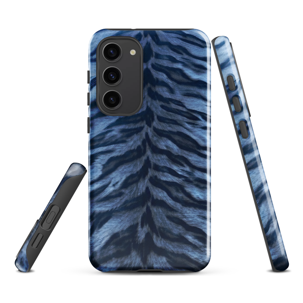 Blue Tiger Print Tough Case for Samsung