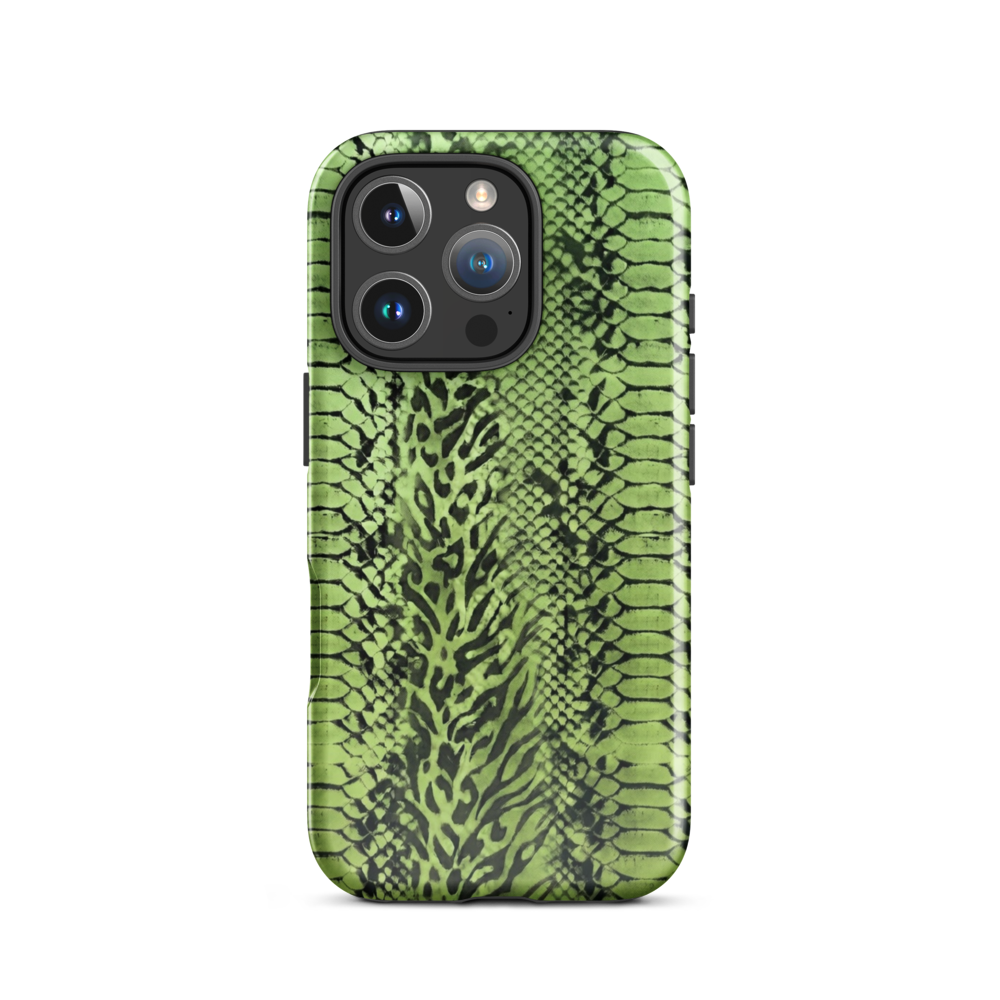Green Snake Skin & Leopard Print Tough Case for iPhone®
