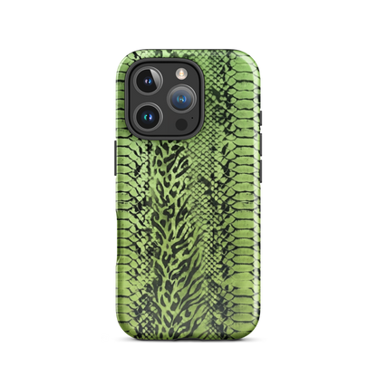 Green Snake Skin & Leopard Print Tough Case for iPhone®