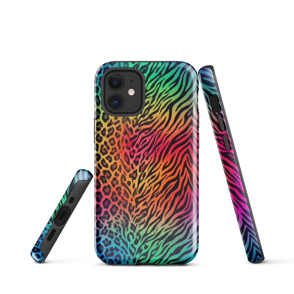 Vibrant Rainbow Zebra & Leopard Print Tough Case for iPhone®