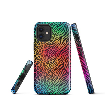 Vibrant Rainbow Zebra & Leopard Print Tough Case for iPhone®