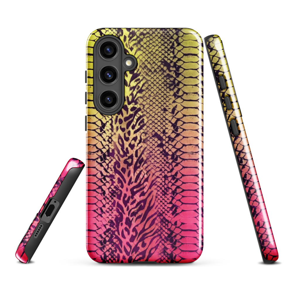 Yellow & Pink Snake Skin & Leopard Print Tough Case for Samsung