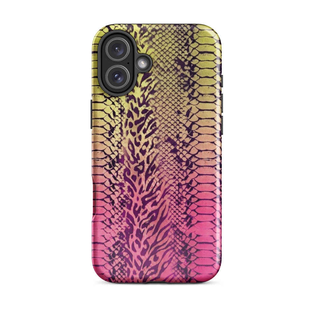 Yellow & Pink Snake Skin & Leopard Print Tough Case for iPhone®