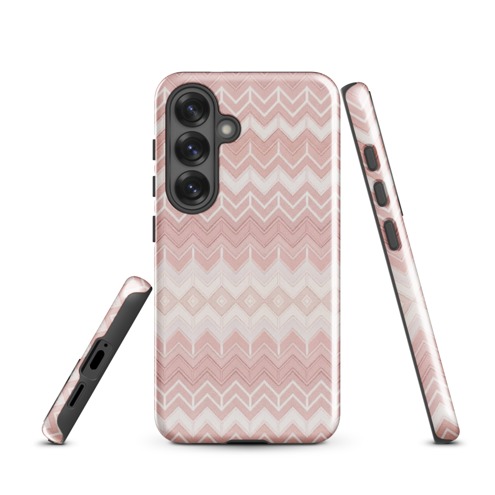 Classic Pink & White Chevron Tough Case for Samsung