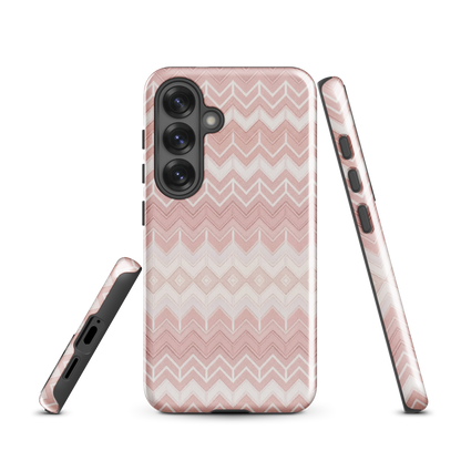 Classic Pink & White Chevron Tough Case for Samsung