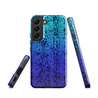 Vibrant Blue Snake & Leopard Print Tough Case for Samsung