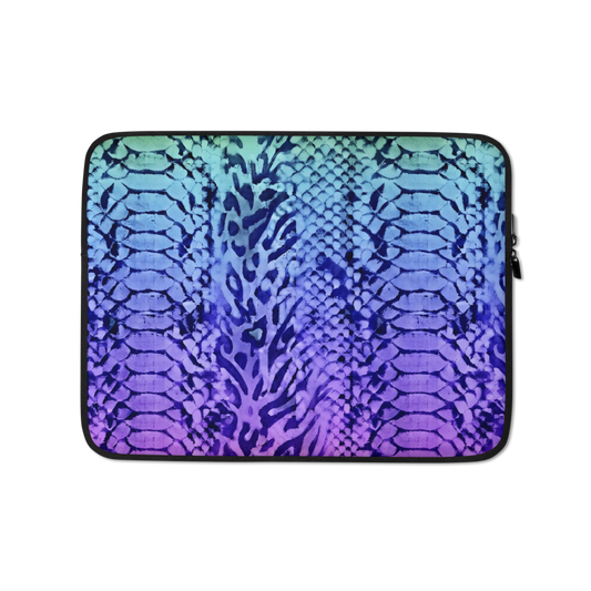 Rainbow Snake Scale and Leopard Print Laptop Sleeve
