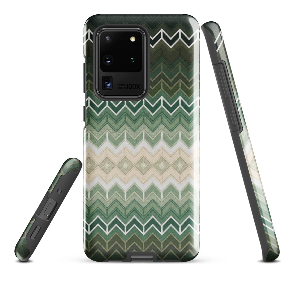 Green Chevron Classic White Pattern Tough Case for Samsung